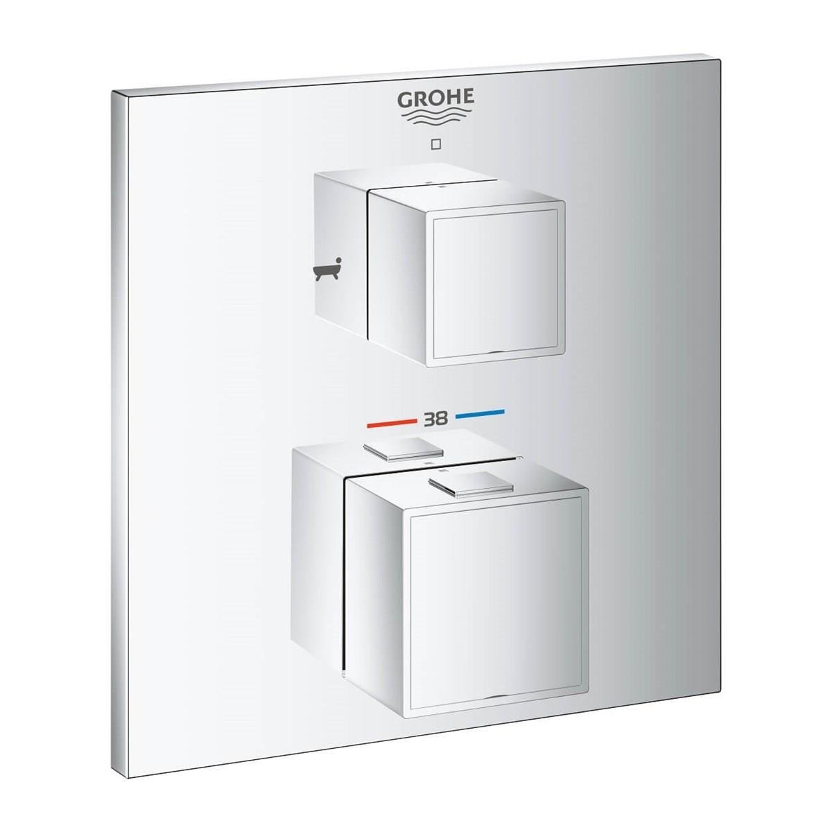 Grohe Grohtherm Cube Çift Yönlü Ankastre Termostatik Banyo Bataryası