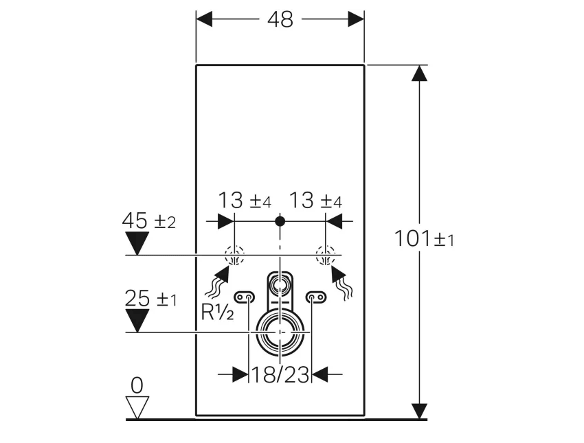 Geberit Monolith Rezervuar, Asma Klozet İçin, 101 Cm Antrasit Cam