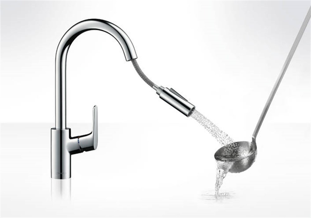 Hansgrohe Focus M41 Tek Kollu Eviye Bataryası 240, Çekilebilir El Duşu, 2Jet