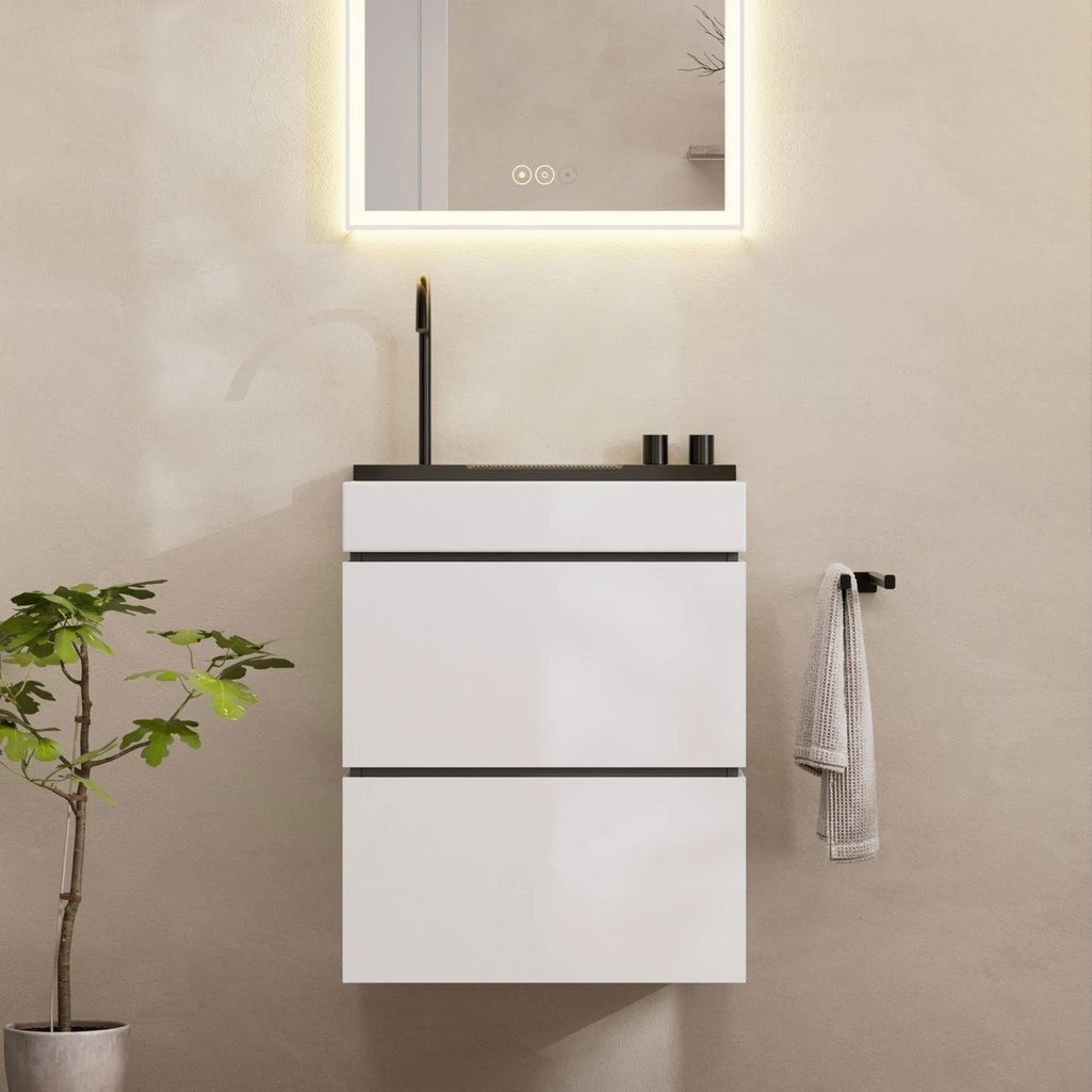 Hansgrohe Avalegra AquaUnit 58x48 cm Lavabo Bataryalı Mat Siyah Krom