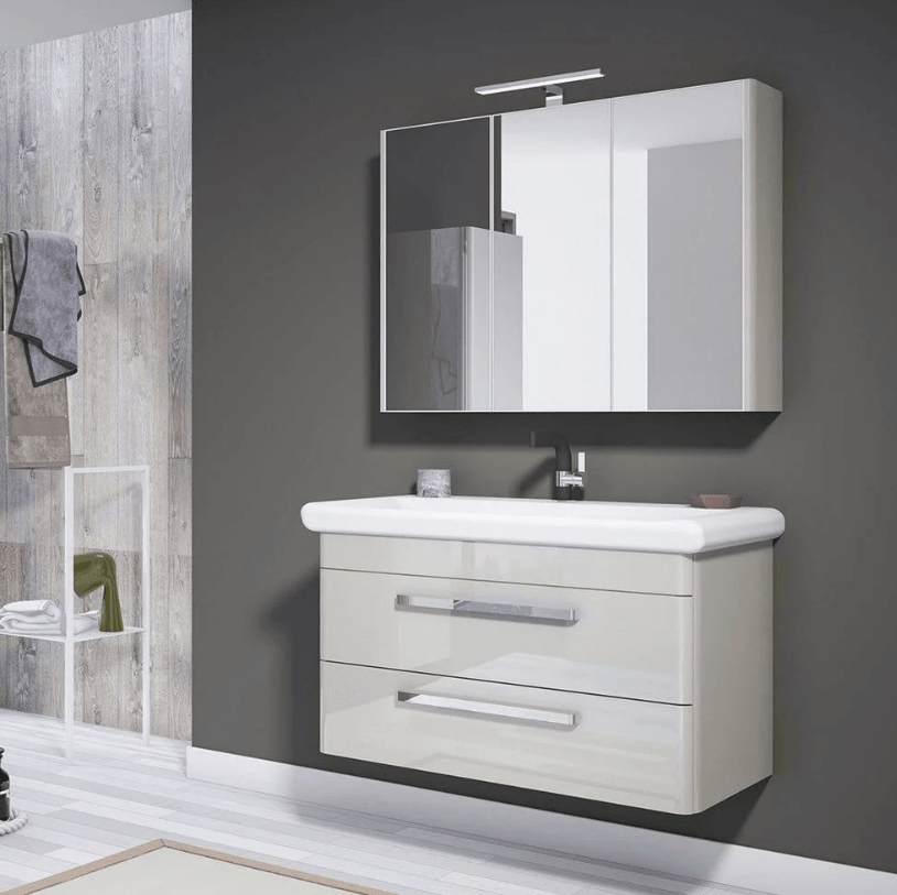 Orka Rose Banyo Dolabı Takımı 100 Cm Lake Parlak Kaşmir