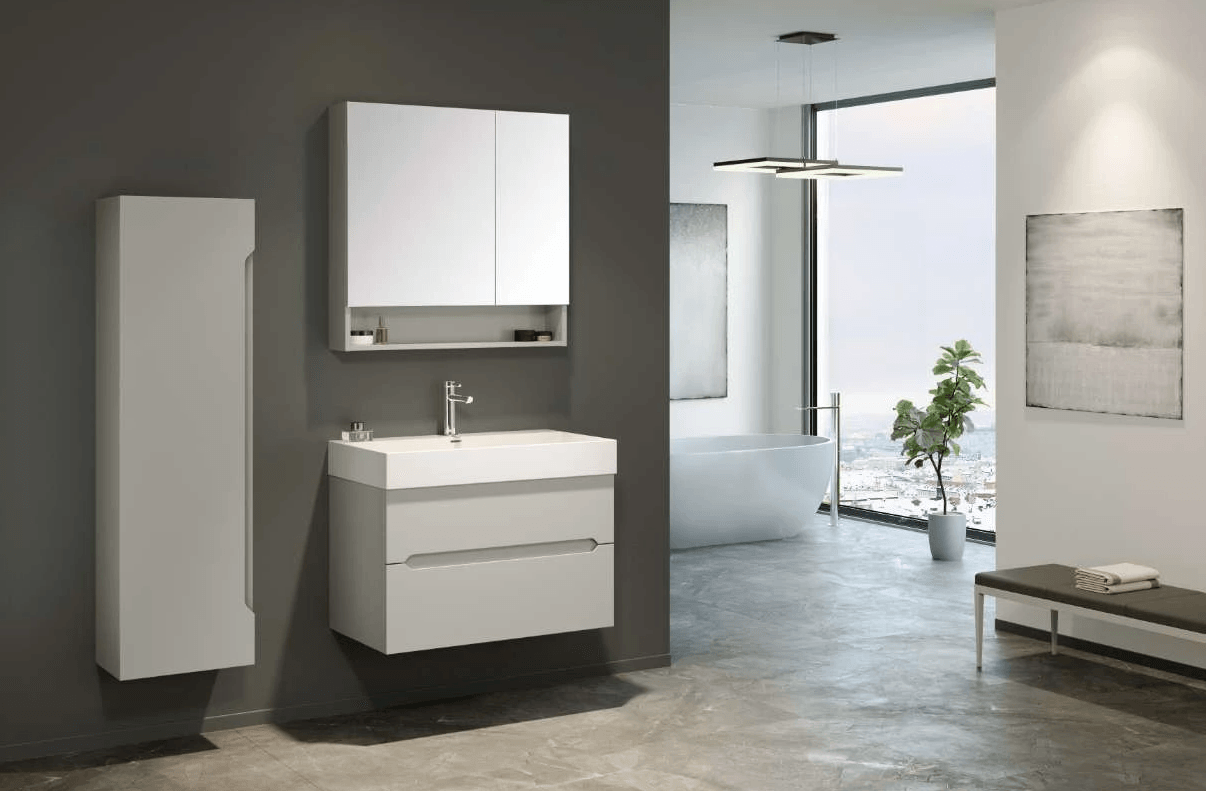 Orka Malta Banyo Dolabı Takımı 80 Cm Mat Lake Kaşmir
