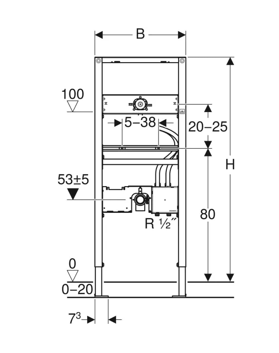 Geberit Fotoselli Lavabo Sıva Altı Grubu Duofix 130Cm