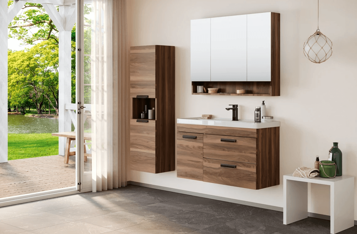 Orka Nova Banyo Dolabı Takımı 80 Cm Tesbih Ceviz