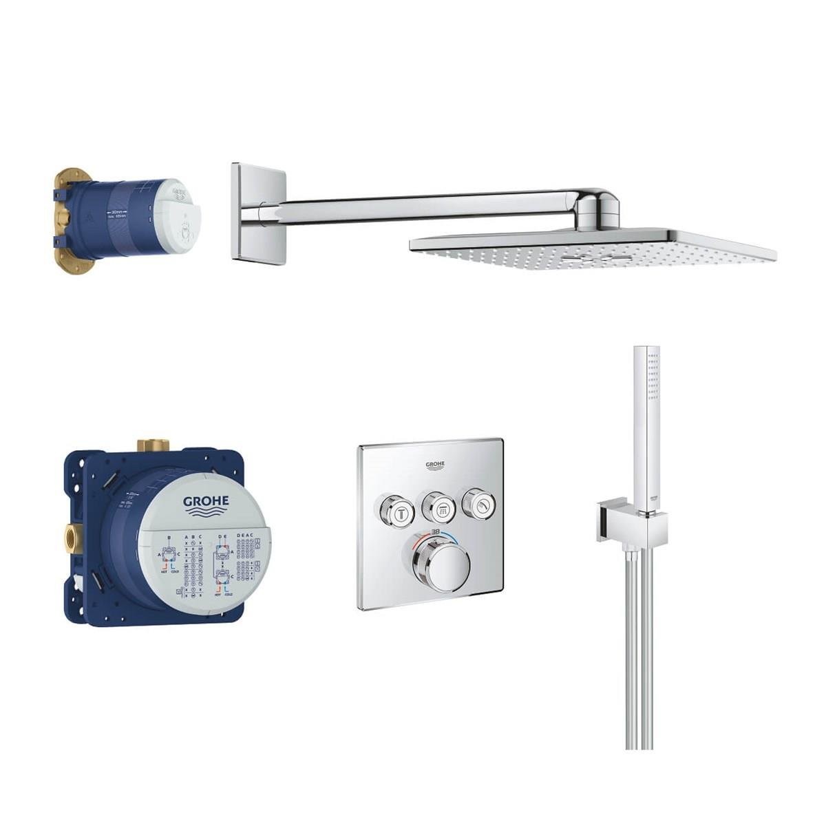 Grohe Grohtherm Smartcontrol Rainshower Smart Active 310 Cube Duş Seti