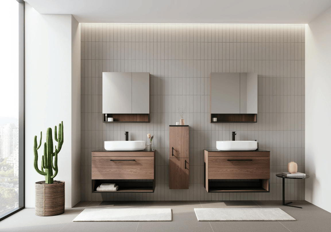 Orka Knidos Banyo Dolabı Takımı 70 Cm Navaro Dolaplı Ayna