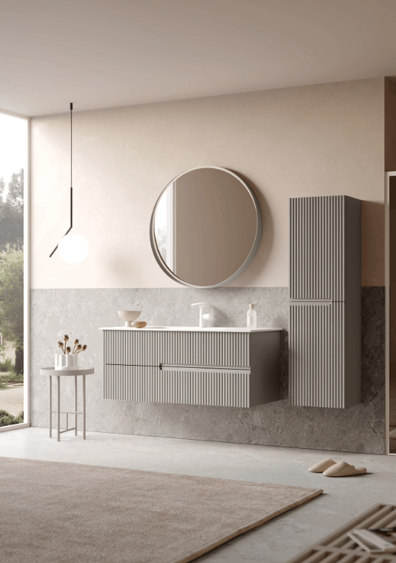 Orka Moonlight Banyo Dolabı Takımı 90 Cm Lake Mat Vizon Ledli Ayna