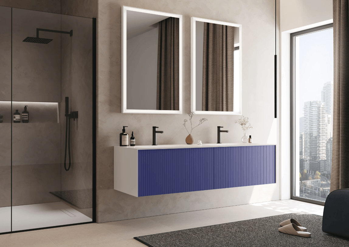 Orka Cube Banyo Dolabı Takımı 160 Cm Lake Mat Lacivert
