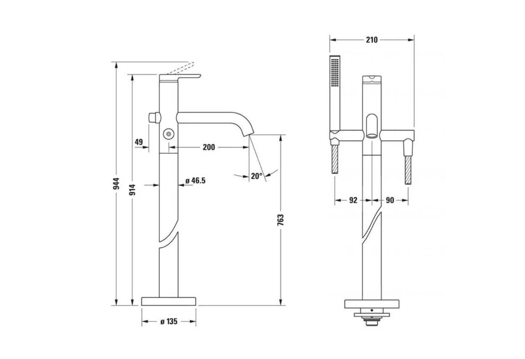 Duravit C1 Yerden Küvet Bataryası