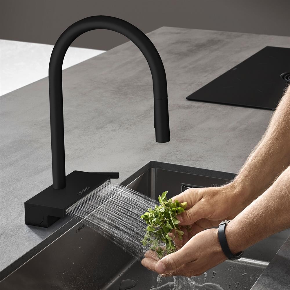Hansgrohe Aquno Select M81 3 Jet Spiralli Eviye Bataryası Mat Siyah