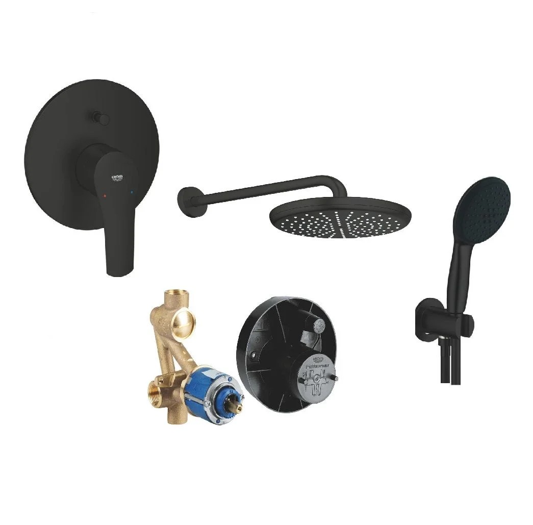 Grohe Eurosmart Slm Siyah Ankastre Duş Seti