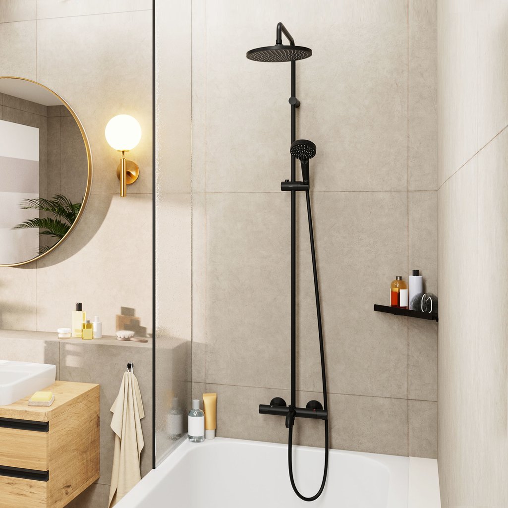 Hansgrohe Vernis Blend 240 Mat Siyah Gagalı Duş Kolonu