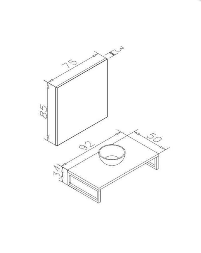 Orka Kestel Banyo Dolabı Takımı 95 Cm Ceviz Tezgah