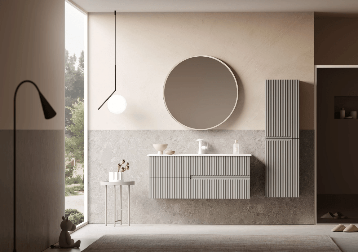 Orka Moonlight Banyo Dolabı Takımı 120 Cm Lake Mat Vizon Ledli Ayna
