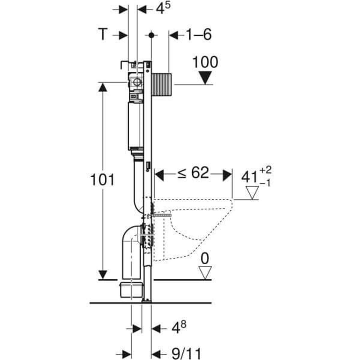 Geberit Alpha Gömme Rezervuar Duvar Önü Alçıpan Uygulamalı Set 12Cm