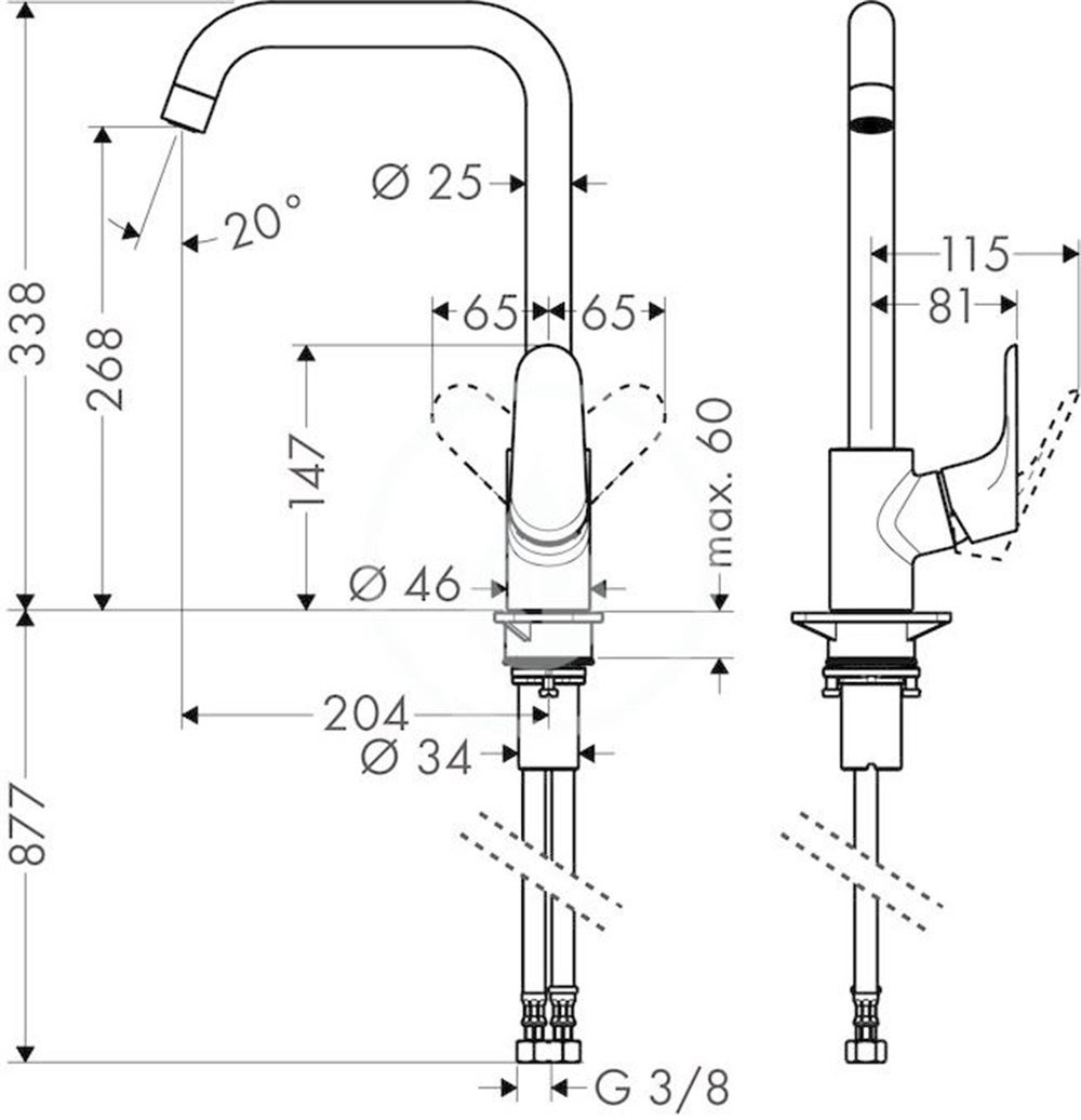 Hansgrohe Focus Kuğu Borulu Eviye Bataryası