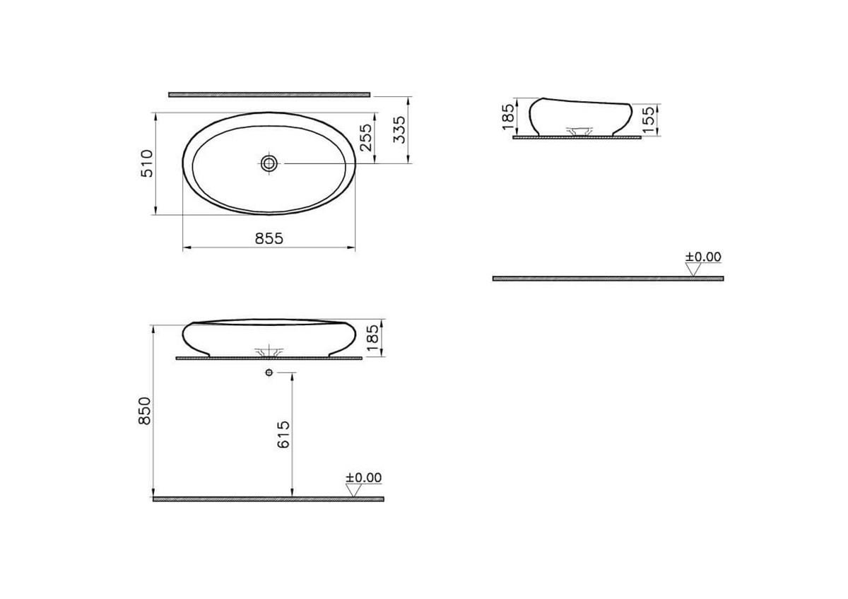 Vitra İstanbul Oval Çanak Lavabo Beyaz 85Cm
