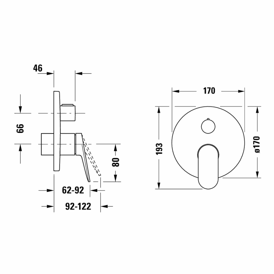Duravit Wave Ankastre Küvet Bataryası Çift Çıkışlı Parlak Krom