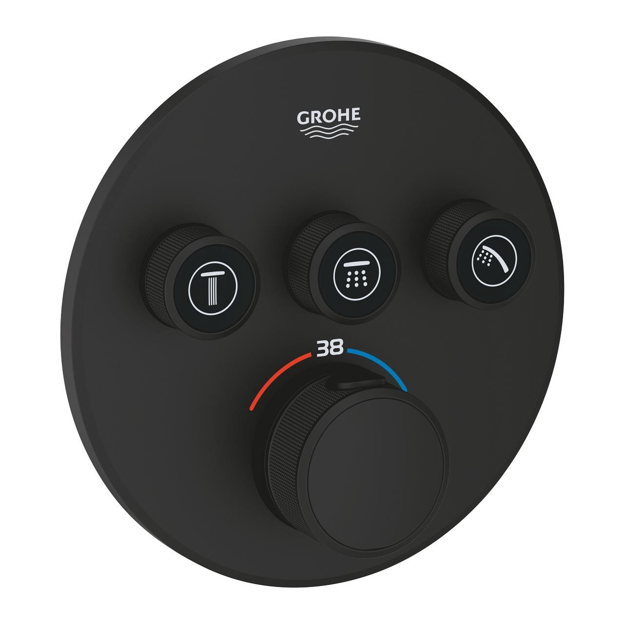 Grohe Grohtherm Smartcontrol Ankastre Termostatik Banyo/Duş Bataryası 3 Yollu Hayalet Siyah