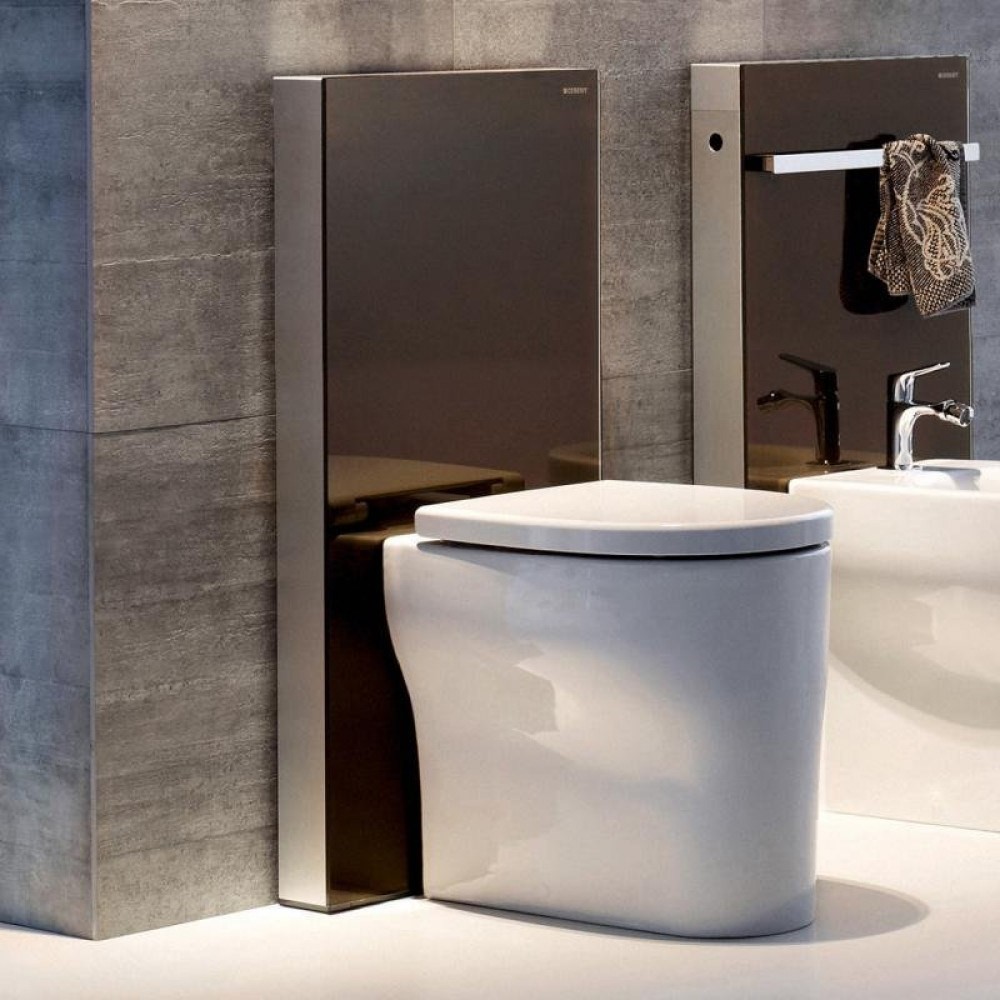 Geberit Monolith Rezervuar, Yere Oturan Klozet İçin, 114 Cm Siyah