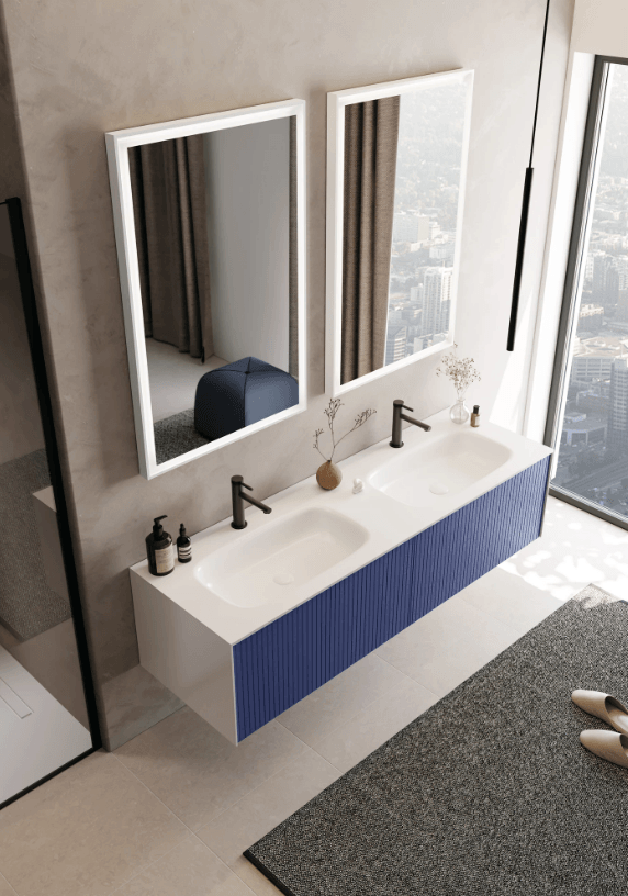 Orka Cube Banyo Dolabı Takımı 160 Cm Lake Mat Lacivert
