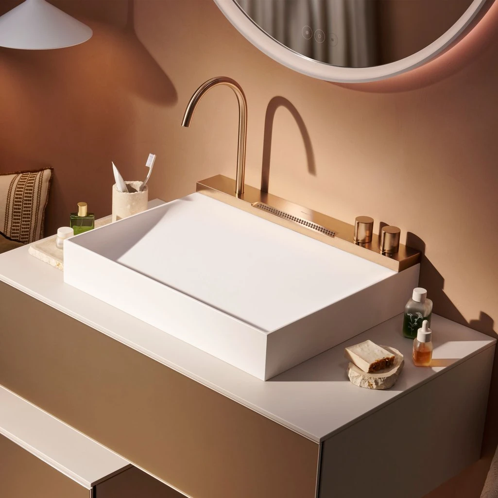 Hansgrohe Avalegra AquaUnit 58x48 cm Lavabo Bataryalı Mat Bronz