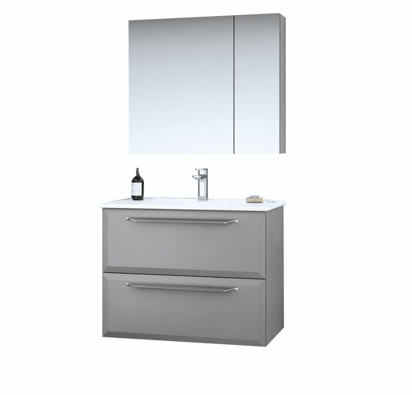Orka Nuvola Banyo Dolabı Takımı 80 Cm Parlak Lake Gri
