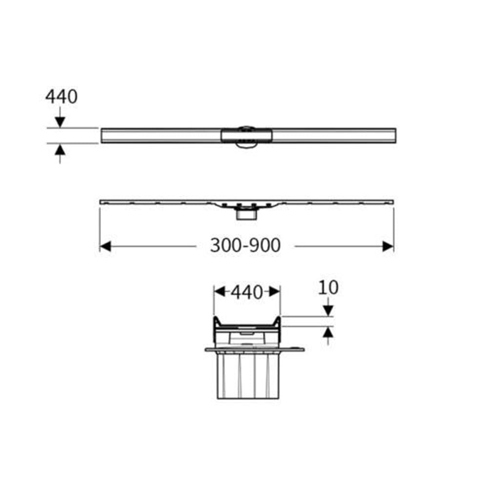 Geberit Cleanline80 Duş K.Kapağı 30-90 Cm Şampanya