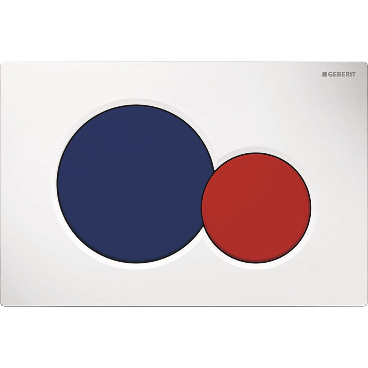 Geberit Sigma01 Kumanda Kapağı, Çift Basmalı, Beyaz/Mavi-Kırmızı