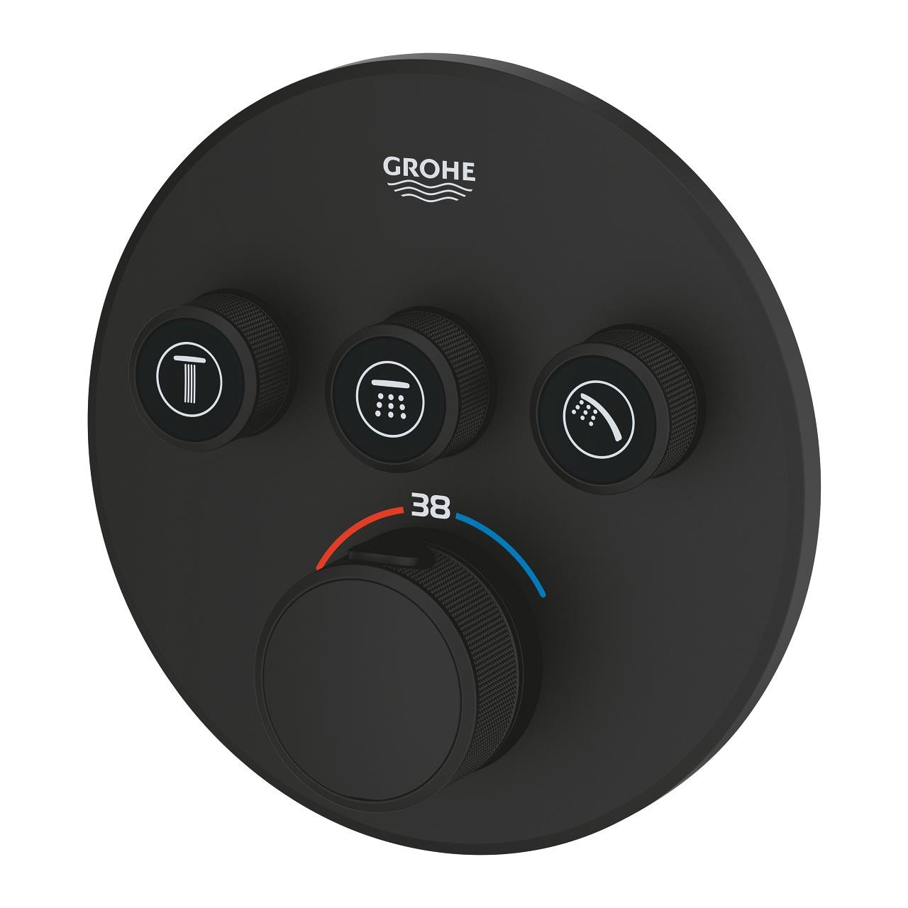 Grohe Grohtherm Smartcontrol Ankastre Termostatik Banyo/Duş Bataryası 3 Yollu Hayalet Siyah