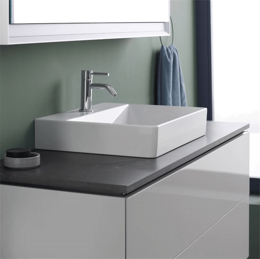 Geberit One Çanak Lavabo, Dikey Çıkışlı, 50X40 Cm, Batarya Delikli, Keratech