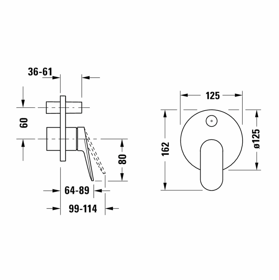 Duravit Wave Ankastre Banyo Bataryası Ve İç Set Krom