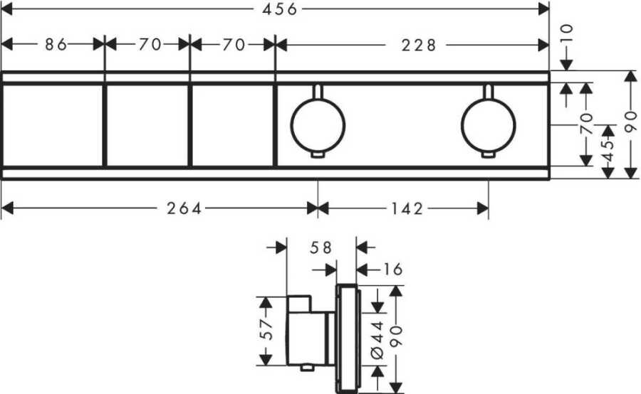 Hansgrohe Rainselect Ankastre Termostatik 2 Çıkış Parlak Altın