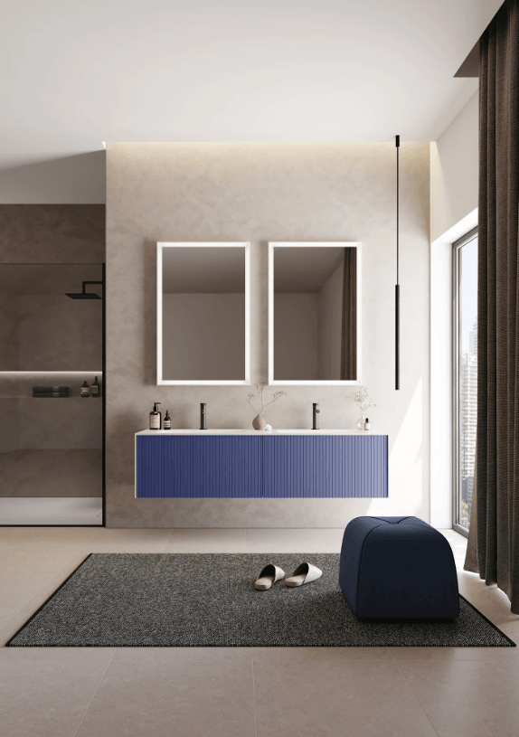 Orka Cube Banyo Dolabı Takımı 160 Cm Lake Mat Lacivert