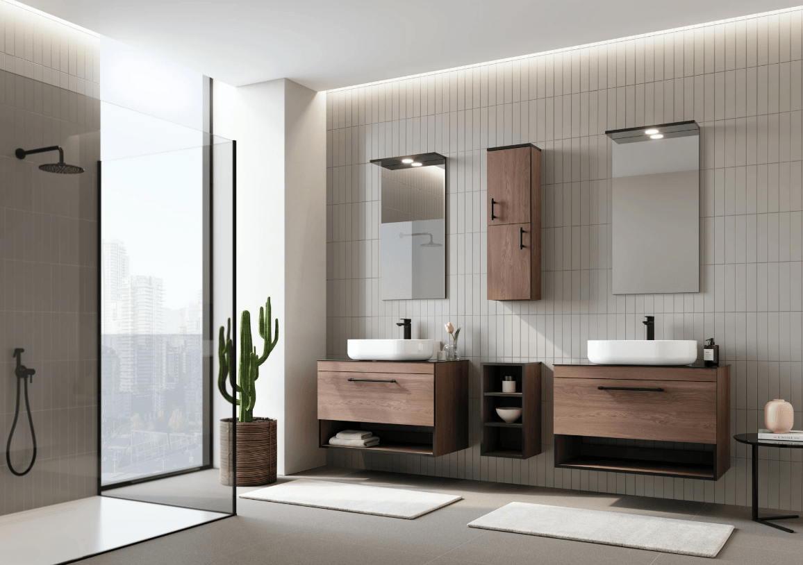 Orka Knidos Banyo Dolabı Takımı 70 Cm Navaro Dolaplı Ayna