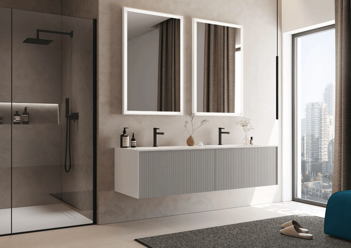 Orka Cube Banyo Dolabı Takımı 160 Cm Lake Mat Vizon