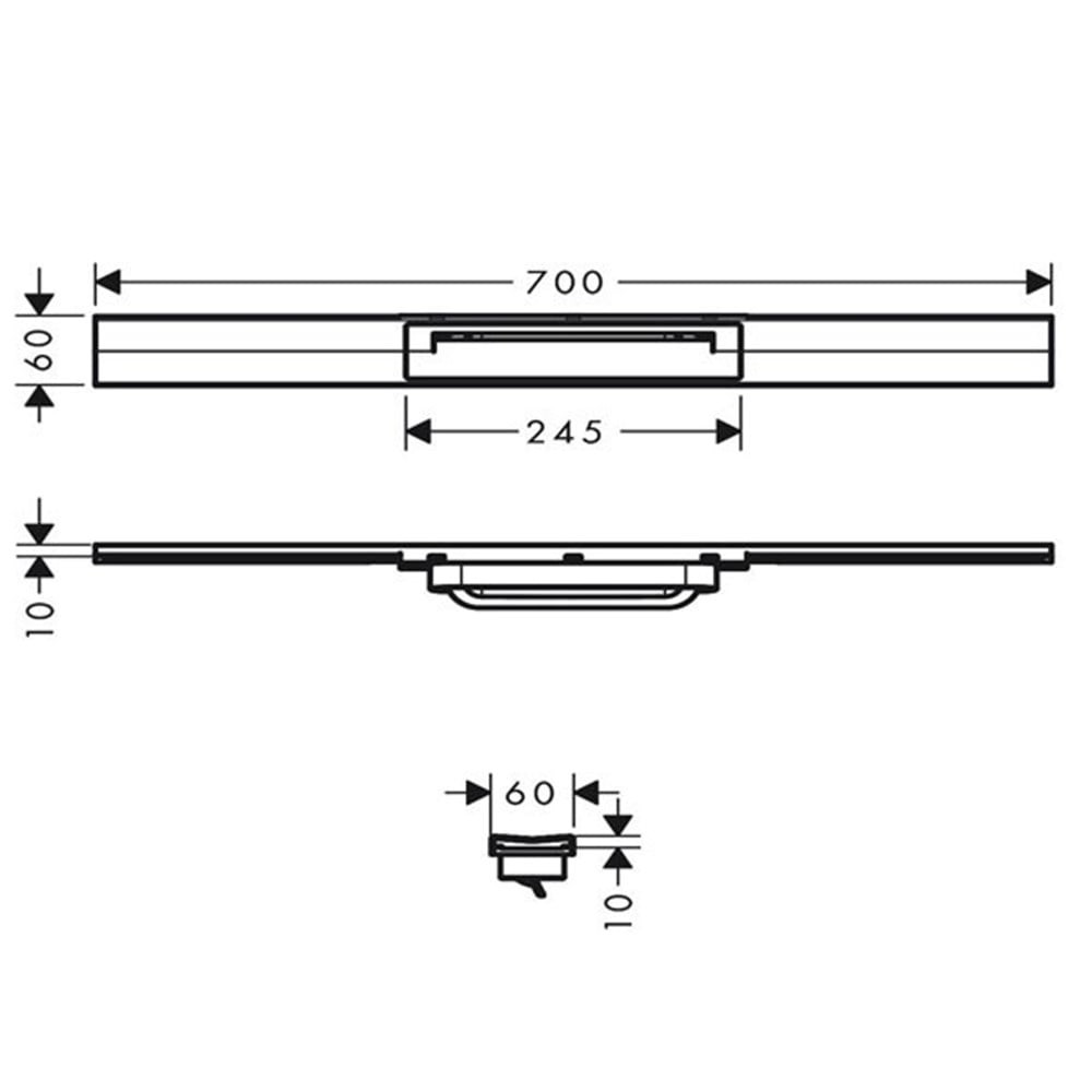 Hansgrohe Linear Duş Kanalı 70 Cm Kesilebilir Serbest Kurulum Mat Siyah