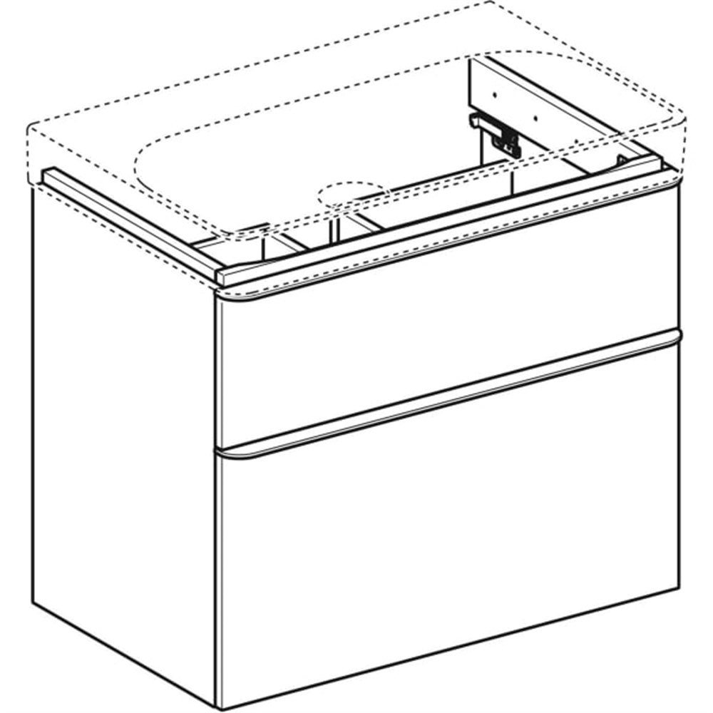 Geberit Smyle Square Lavabo Dolabı, Çift Çekmeceli