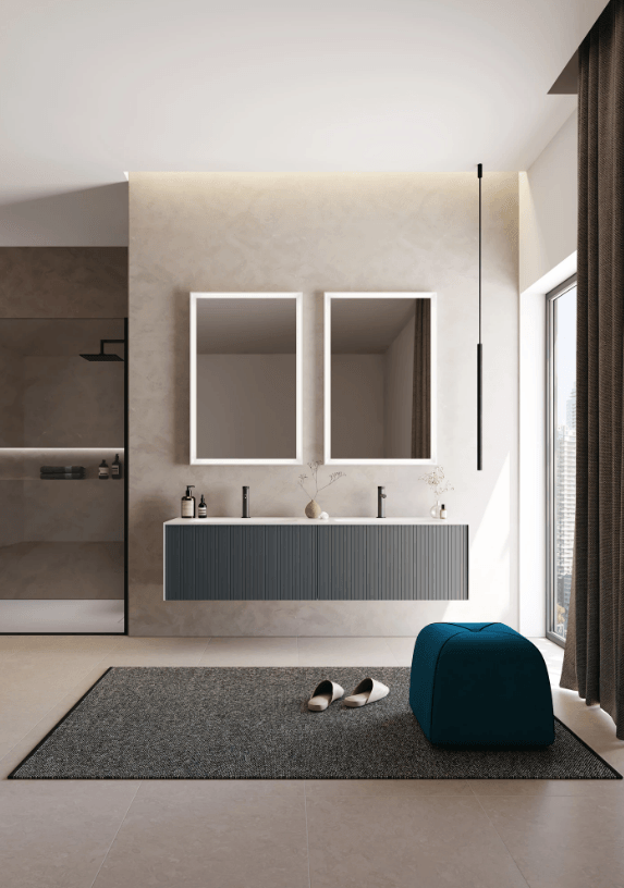 Orka Cube Banyo Dolabı Takımı 160 Cm Lake Mat Antrasit