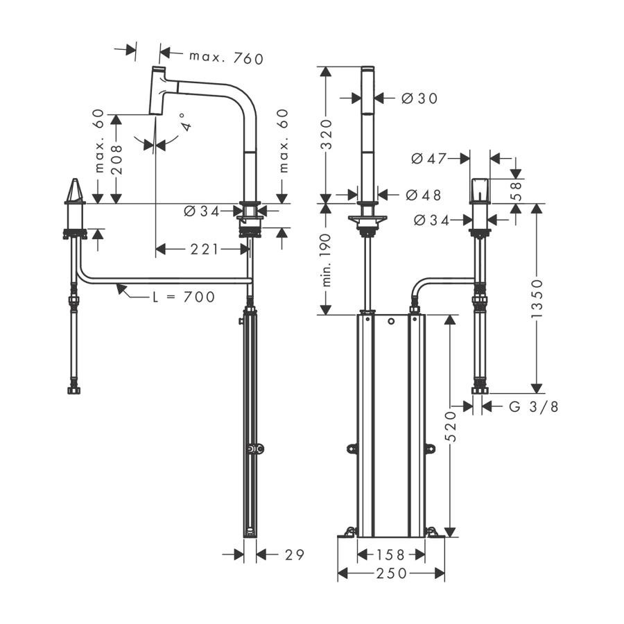 Hansgrohe S510-F635 Tezgah Üstü Eviye 180/450 Beton Grisi