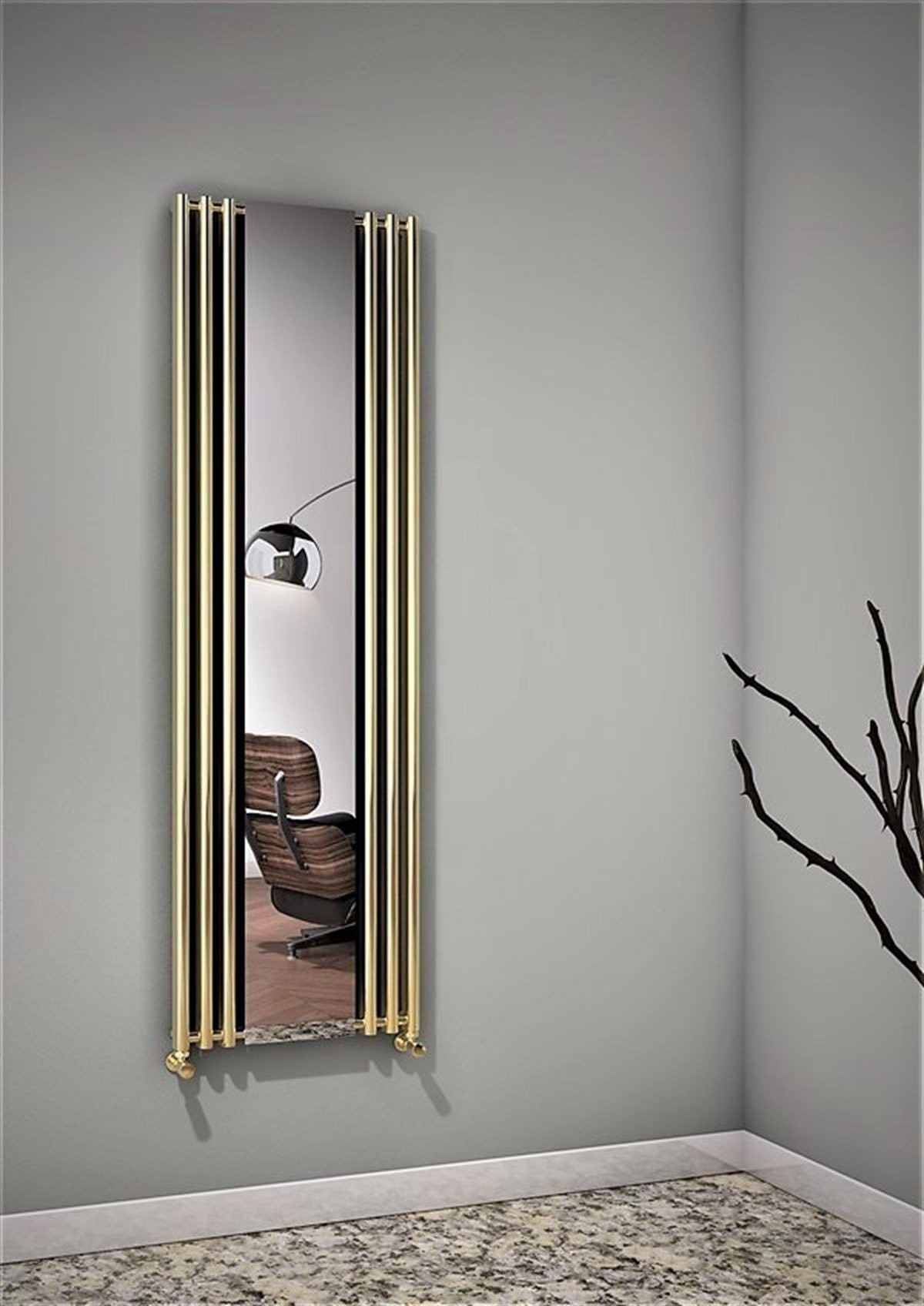 Bahama Dekoratif Radyatör 540X1760 Altın Renkli