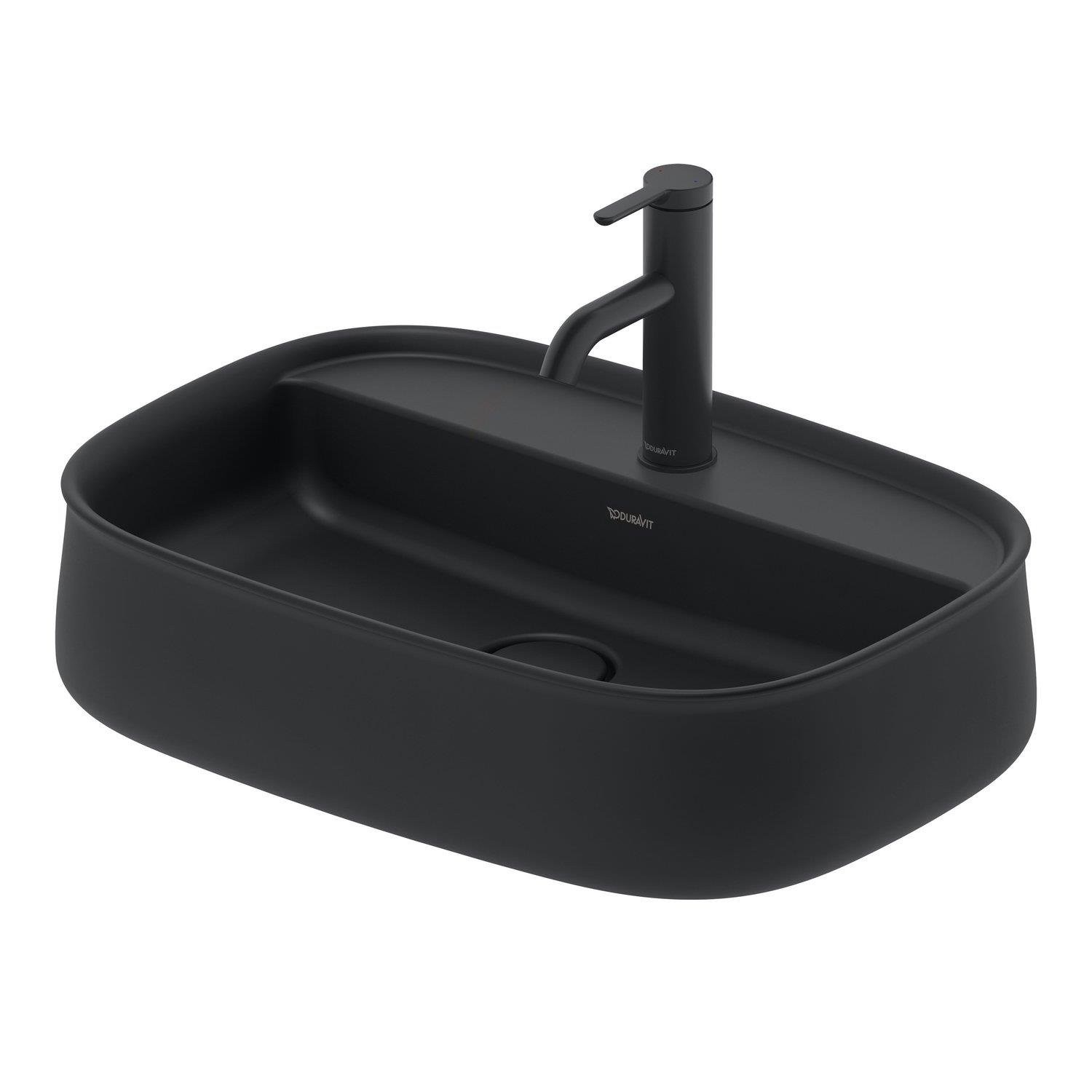 Duravit Zencha Çanak Lavabo 55 Cm Batarya Banklı Mat Antrasit