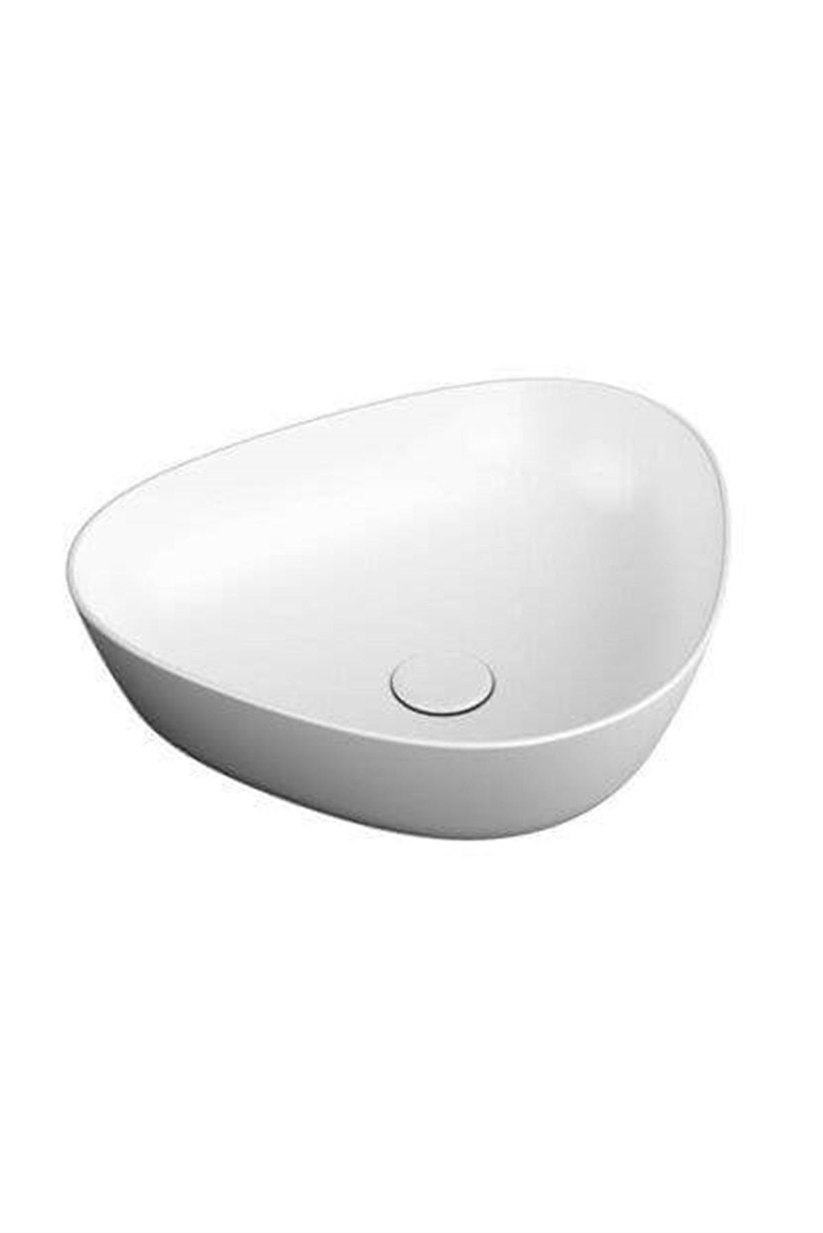 Vitra Plural Üçgen Alçak Çanak Lavabo Mat Beyaz 47Cm