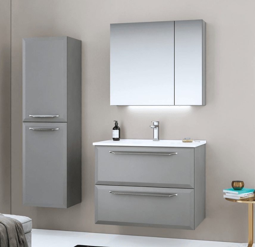 Orka Nuvola Banyo Dolabı Takımı 100 Cm Parlak Lake Gri