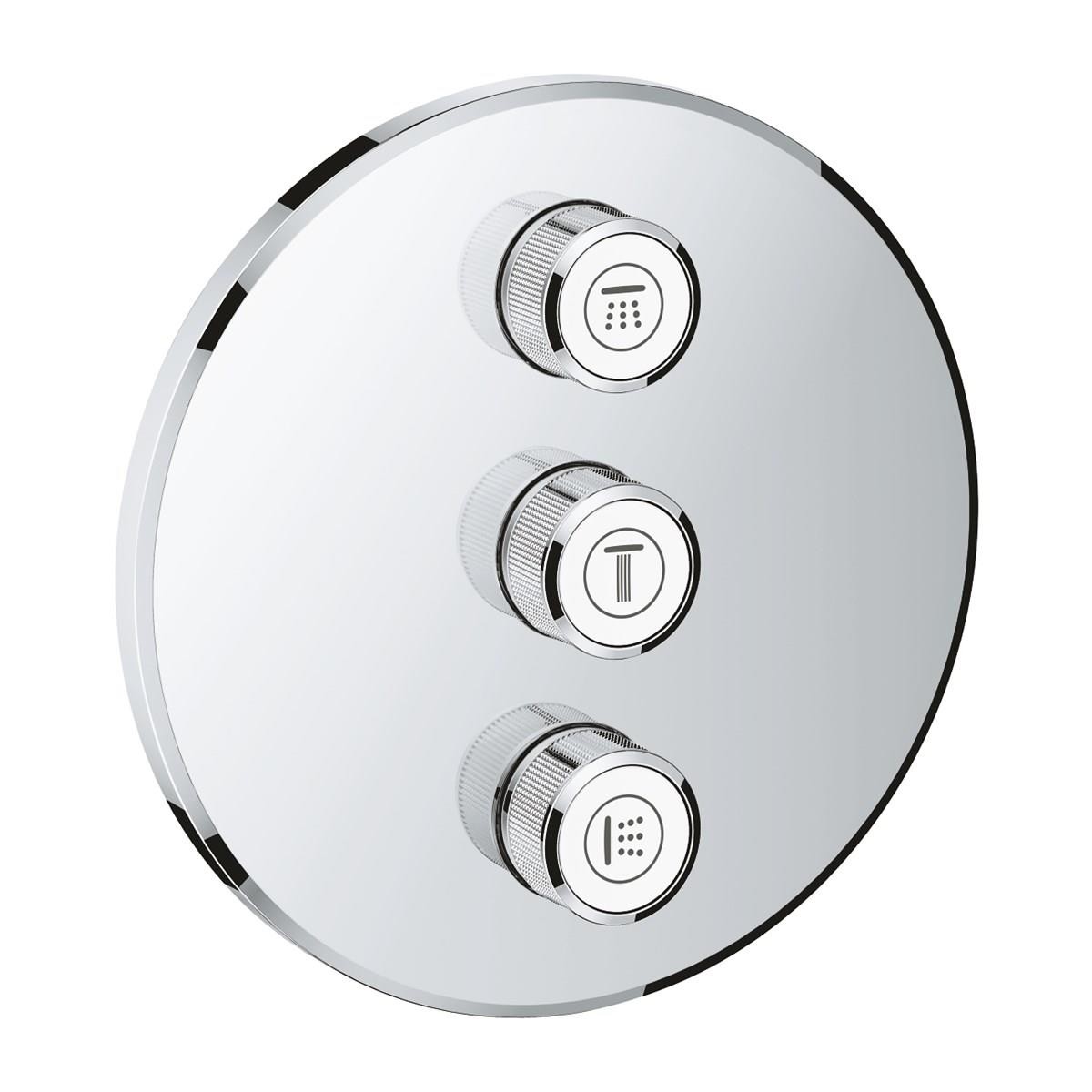 Grohe Grohtherm Smartcontrol Yuvarlak Üç Çıkışlı Akış Kontrollü Ankastre Banyo Bataryası