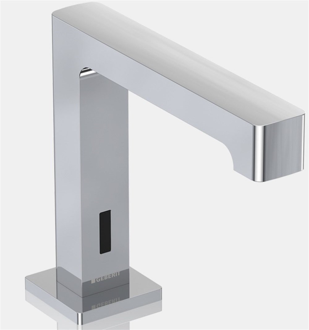 Geberit Brenta Fotoselli Lavabo Bataryası, Tek Su Girişli, Elektrikli (Duvar Üzerine Montajlı Kontrol Kutusu İle)