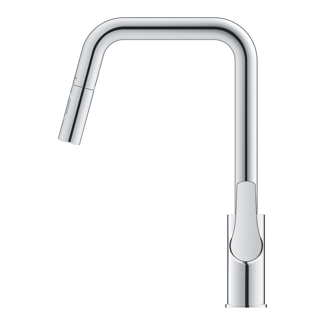 Grohe Eurosmart Kuğu Borulu Spiralli Eviye Bataryası Krom