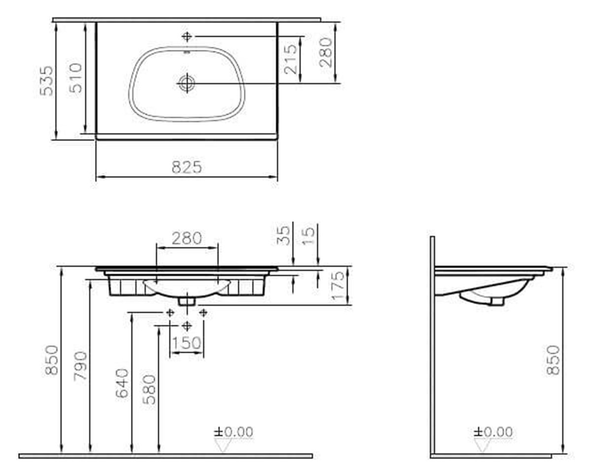 Vitra Frame Etajerli Lavabo Beyaz 80Cm