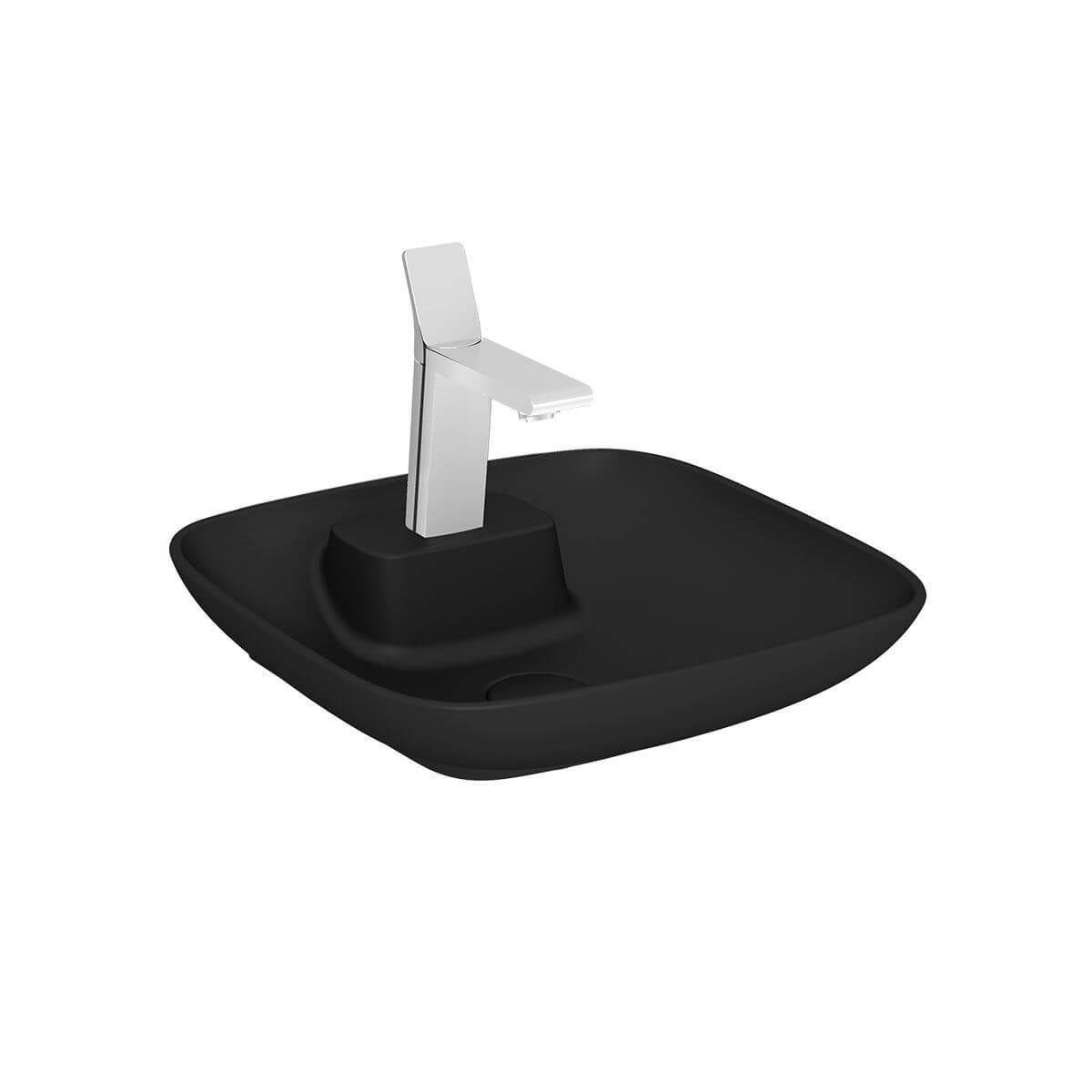 Vitra Memoria Kare Lavabo Mat Siyah 45Cm