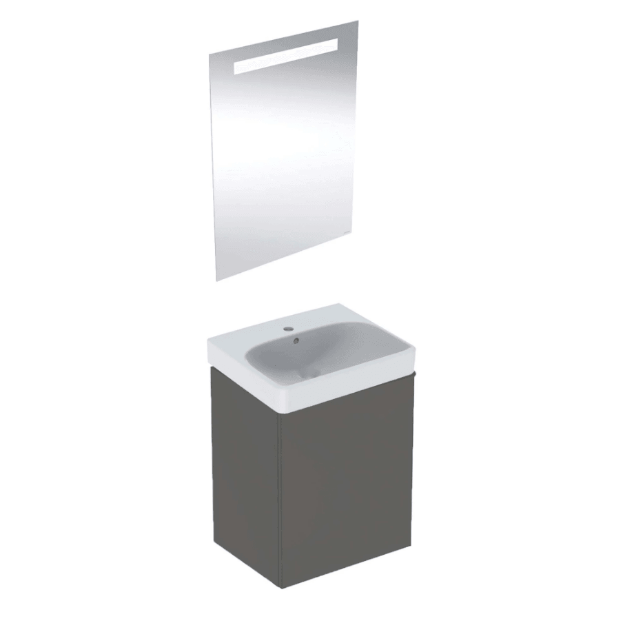 Geberit Smyle Banyo Dolabı Seti Tek Kapaklı Mat Antrasit 50 Cm